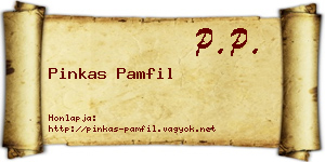 Pinkas Pamfil névjegykártya